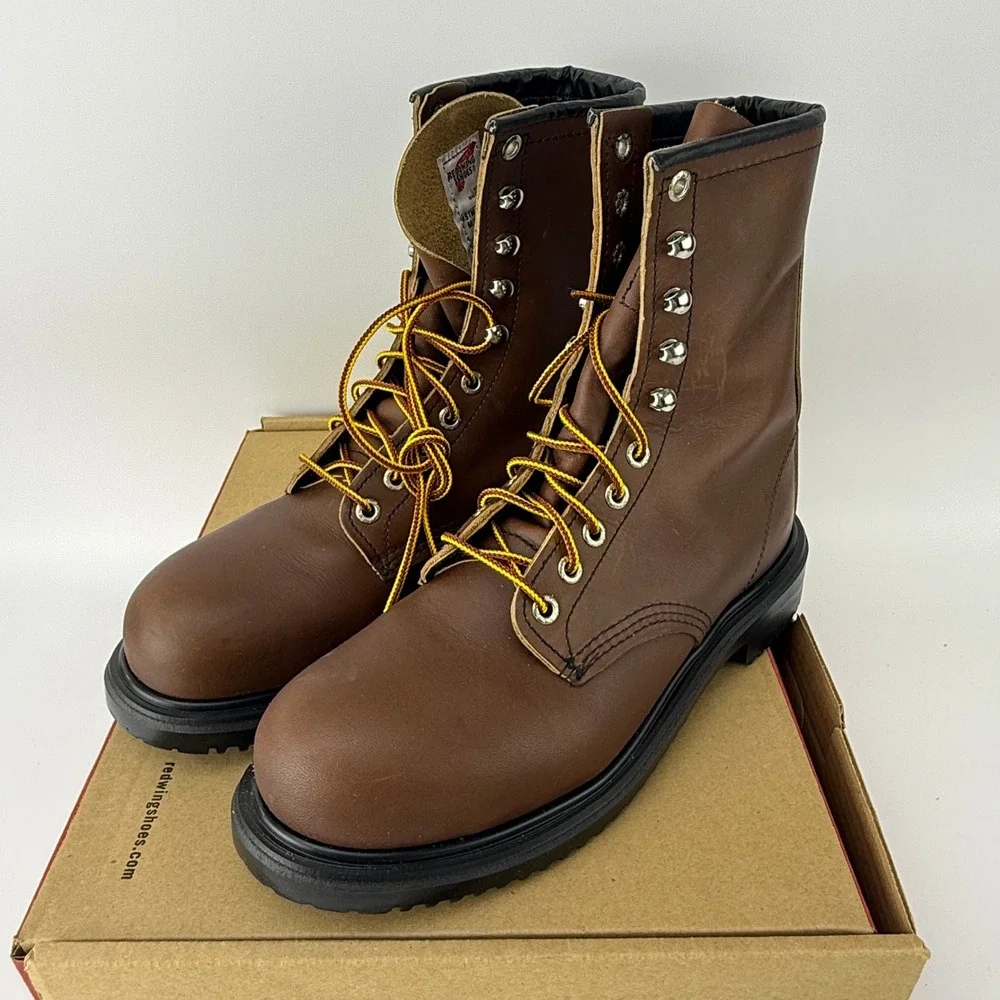 Red Wing 2233 SuperSole 8 Inch Steel Toe Work Boots Mens 8.5 EE Brown NIB